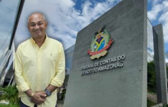 Prefeito de Novo Airão, Frederico Júnior (Foto: Reprodução/Instagram/Frederico Júnior) e Fachada do TCE-AM (Foto: Divulgação/TCE-AM)