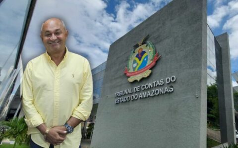 Prefeito de Novo Airão, Frederico Júnior (Foto: Reprodução/Instagram/Frederico Júnior) e Fachada do TCE-AM (Foto: Divulgação/TCE-AM)