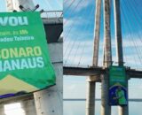 MPE ordena remoção de banner de Alberto Neto sobre Ponte Rio Negro