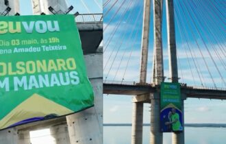 MPE ordena remoção de banner de Alberto Neto sobre Ponte Rio Negro