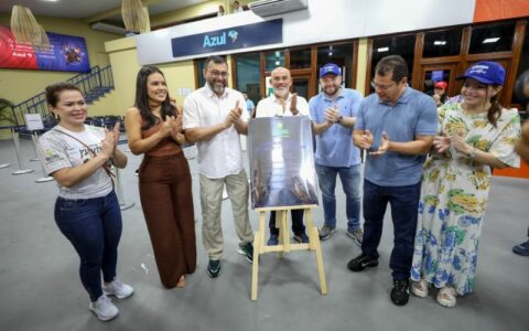 Wilson Lima entrega aeroporto revitalizado em Parintins
