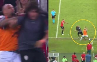 Felipe Melo é expulso por agredir assessor do Atlético-GO em derrota do Flu