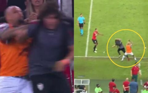 Felipe Melo é expulso por agredir assessor do Atlético-GO em derrota do Flu