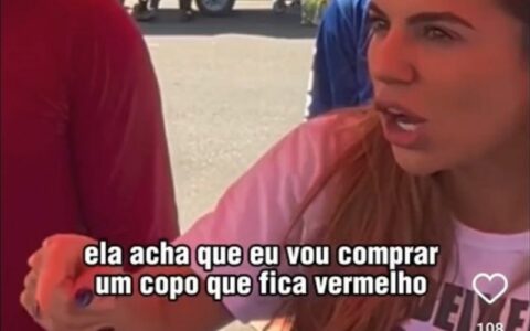 Débora Menezes debocha do vermelho do Boi Garantido