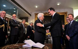 Presidente do Senado recebe presidente da Itália em visita oficial