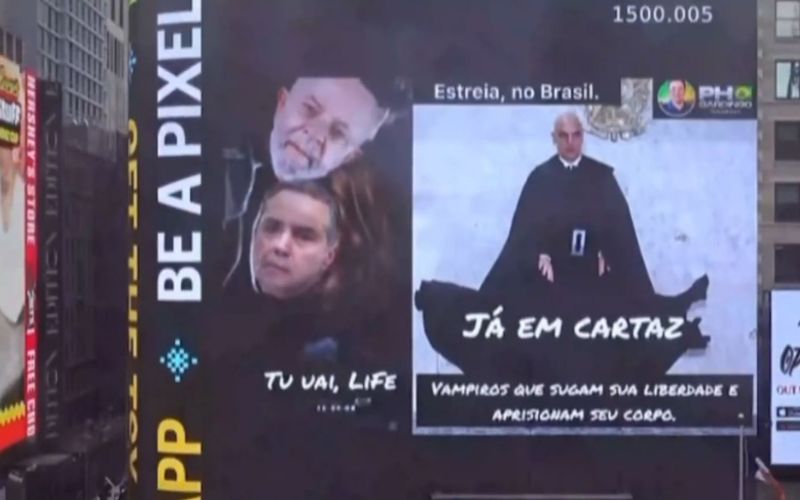 Meme com presidente e ministros do STF vai parar na Times Square