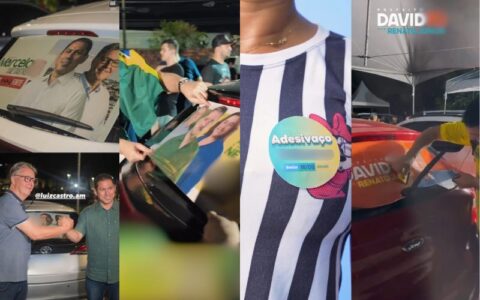 Candidatos a prefeito de Manaus aproveitam a madrugada para adesivaços
