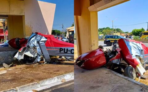 Queda de avião deixa dois feridos em Teresina no Piauí