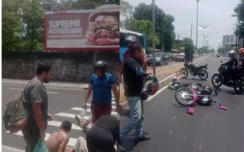 Acidente de trânsito deixa quatro feridos na Constantino Nery neste sábado