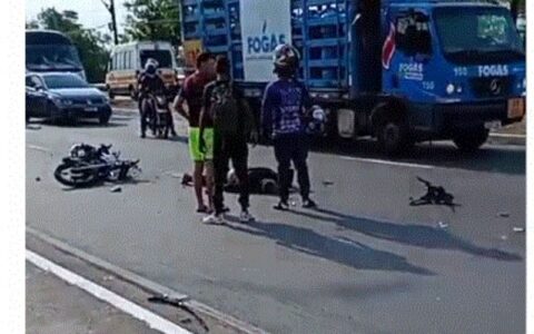 Motociclista morre esmagado por carreta na zona sul de Manaus