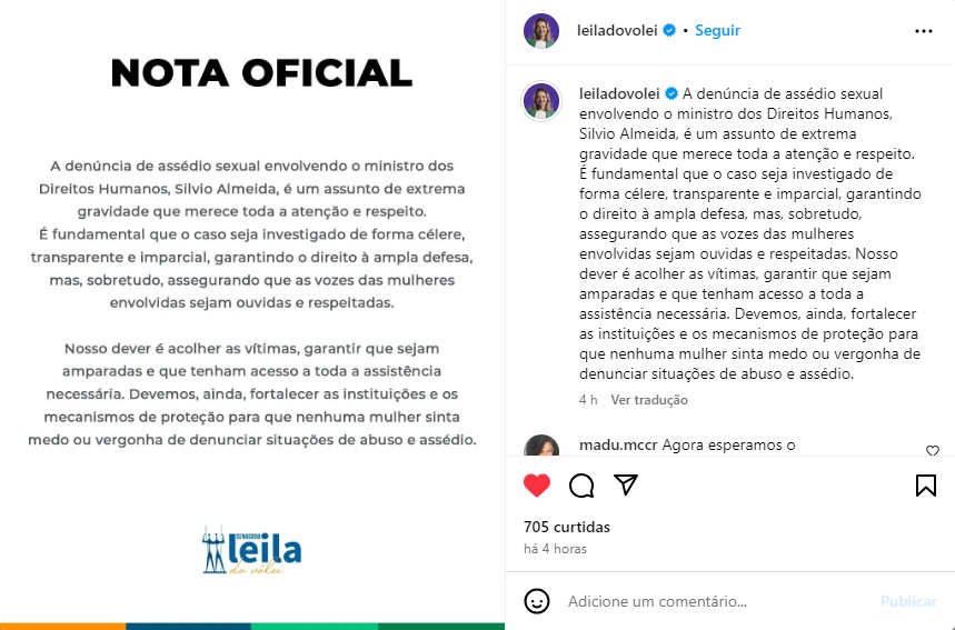 Pronunciamento Leila Barros