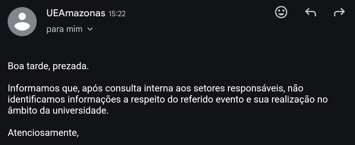 Resposta da UEA sobre iniciativa de e-sports na instituição, promovida pela associação Moriá 