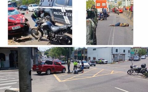Acidentes de trânsito marcam manhã de domingo em Manaus