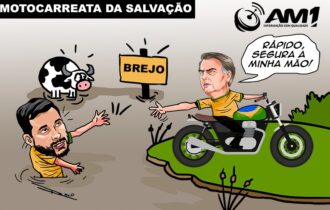 'Motocarreata' de Alberto Neto e Bolsonaro fica abaixo do esperado