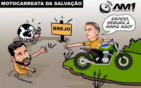'Motocarreata' de Alberto Neto e Bolsonaro fica abaixo do esperado