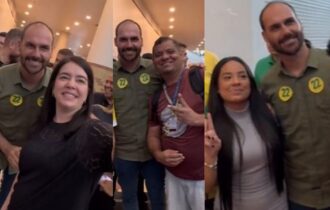 Eduardo Bolsonaro reúne apoiadores em shopping durante visita em Manaus