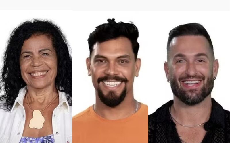 (Foto: Reprodução/Gshow) Novo Paredão do BBB 25 tem Vilma, Vinícius e Diego Hypolito