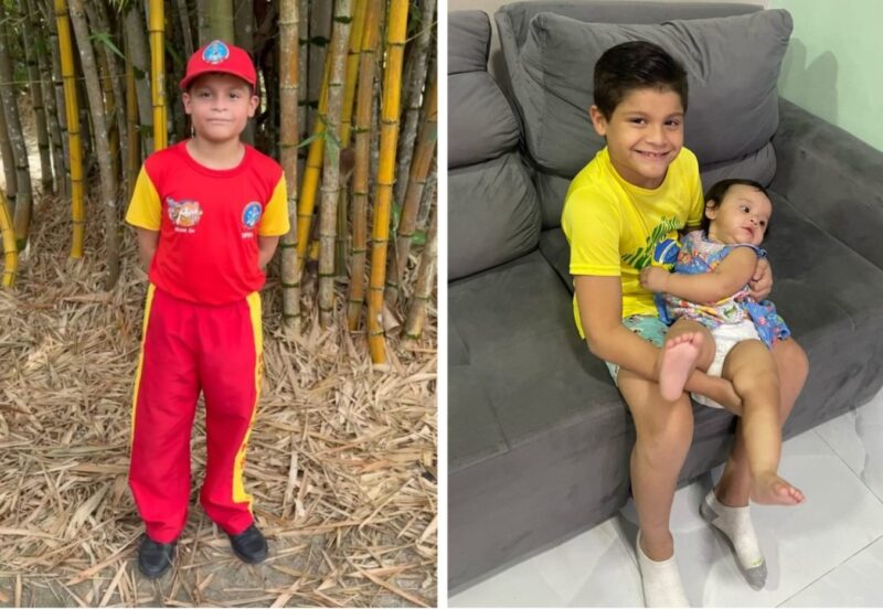 (Foto/montagem: Arquivo Pessoal)
Bombeiro Mirim salva irmã de engasgo em Manaus