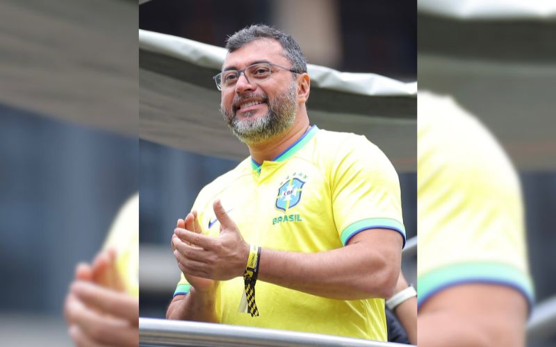 (Foto: Reprodução/Redes Sociais Wilson Lima) Em busca do apoio da direita, Wilson afirma preferir a camisa amarela da Seleção Brasileira