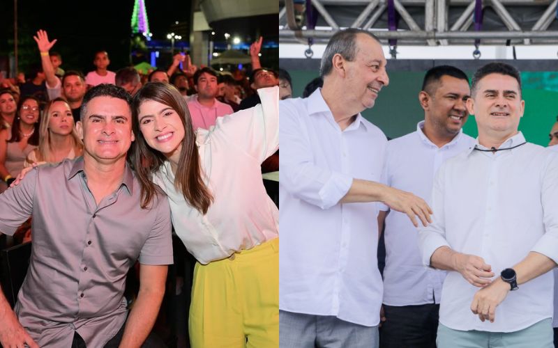 (Foto: Reprodução/Redes Sociais Aryel Almeida & João Viana/Semcom) Evento de Omar Aziz pode marcar indicação de Aryel Almeida como vice para 2026