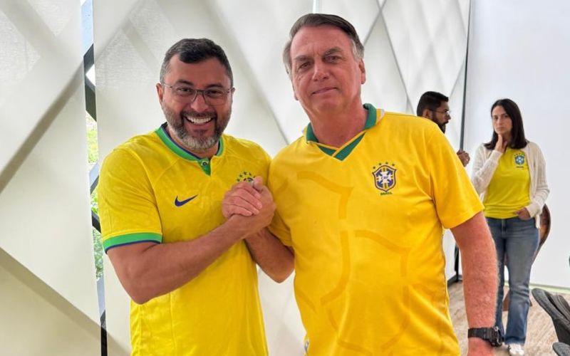 (Foto: Reprodução/Redes Sociais Wilson Lima) ‘Juntos pela anistia e para o que der e vier’, diz Wilson ao posar com Bolsonaro em SP