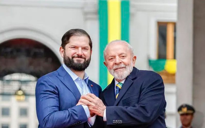 Foto:(Ricardo Stuckert/PR) Lula recebe presidente chileno Gabriel Boric nesta terça-feira (22)