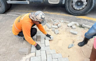 Prefeitura realiza serviços de infraestrutura em três pontos do centro histórico de Manaus
