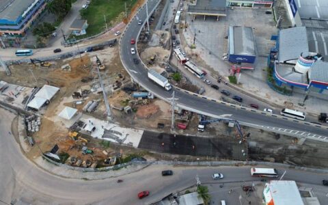 Obras do complexo viário Rei Pelé avançam com concretagem da última laje