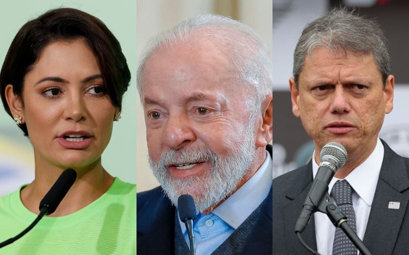 Lula empata com Michelle Bolsonaro e Tarcísio na disputa à Presidência, diz pesquisa