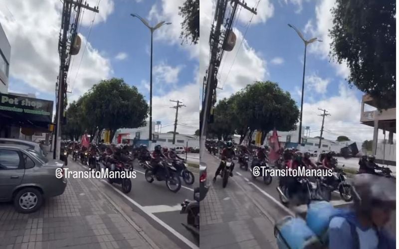 Motociclistas de aplicativo protestam em Manaus contra Projeto de Lei de vereador
