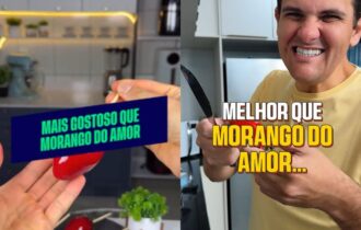 Governador e vice-prefeito usam 'morango do amor' para divulgar ações públicas
