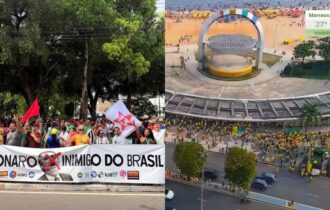 Direita e esquerda fazem atos distintos em Manaus, mas com baixa presença popular