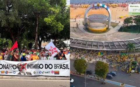 Direita e esquerda fazem atos distintos em Manaus, mas com baixa presença popular