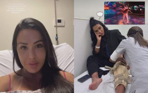 Gracyanne Barbosa aparece em cama de hospital após se machucar na 'Dança dos Famosos'