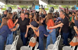Omar Aziz e filha de prefeito de Manaus aparecem juntos em evento oficial