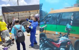 Colisão entre micro-ônibus e caminhão deixa feridos em Manaus
