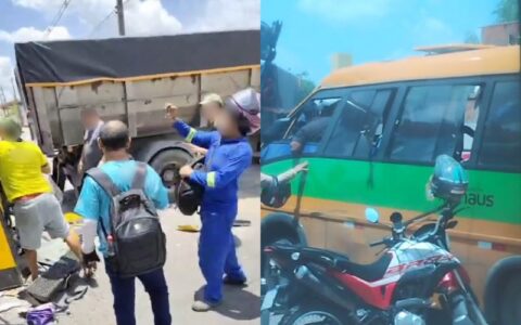 Colisão entre micro-ônibus e caminhão deixa feridos em Manaus