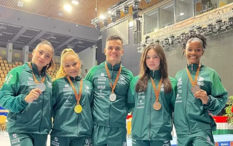 Brasil brilha na Hungria: ginastas conquistam cinco pódios em competição