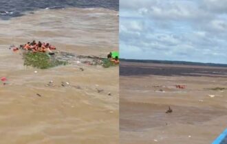 Buscas por desaparecidos em naufrágio são retomadas neste sábado (14) no Encontro das Águas, em Manaus