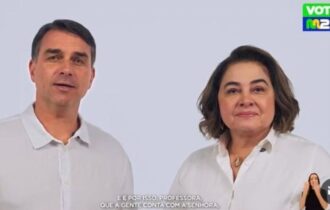 Justiça Eleitoral manda suspender propaganda de Maria do Carmo com Flávio Bolsonaro