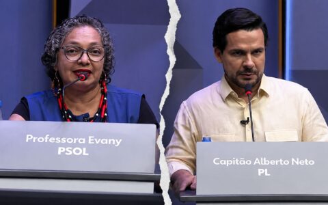 Professora Evany confronta Alberto Neto sobre a escala 6x1, e candidato muda o foco para o agro