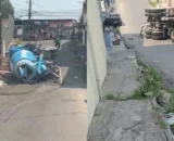 Carreta carregada de concreto tomba durante subida em ladeira de Manaus
