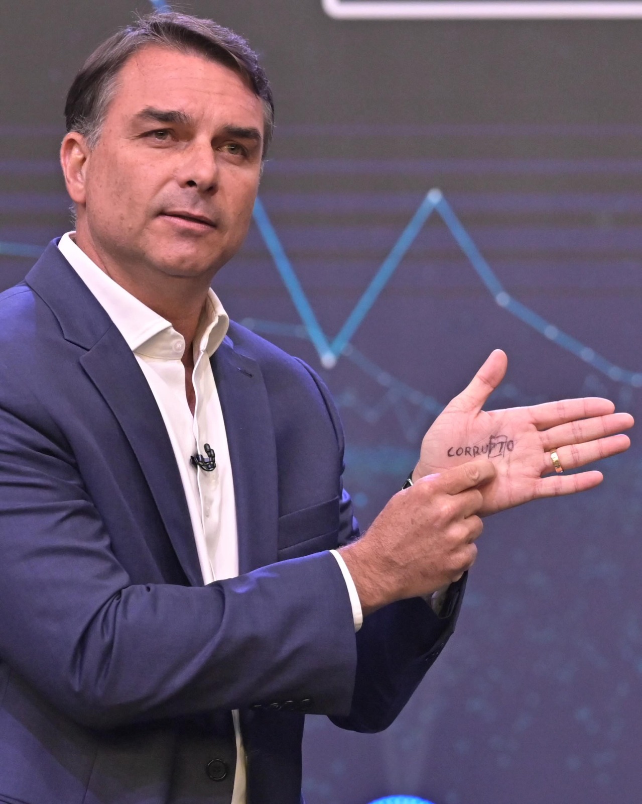 Gesto de Flávio Bolsonaro vira meme e provoca trend nas redes sociais