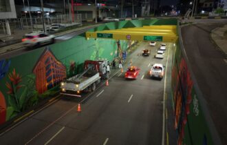 Iluminação do viaduto Antônio Simões é reforçada em Manaus