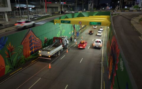 Iluminação do viaduto Antônio Simões é reforçada em Manaus