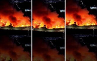 Incêndio de grandes proporções atinge área de vegetação no Distrito Industrial II, em Manaus