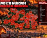 Manaus e 36 municípios do Amazonas estão em emergência por causa das queimadas