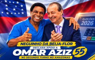 Neguinho da Beija-Flor declara apoio a Omar Aziz no segundo turno no Amazonas