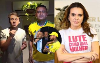 Nikolas tenta minimizar gesto de degola feito por Salazar e Kidson contra Alessandra Campêlo: “Coçando a barba”