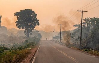 Queimadas provocam cortina de fumaça em Autazes e na rodovia AM-254